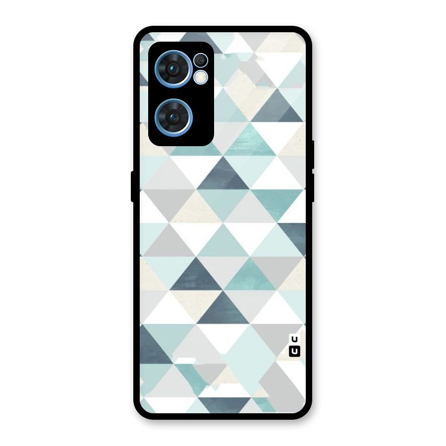 Green And Grey Pattern Glass Back Case for Oppo Reno7 5G