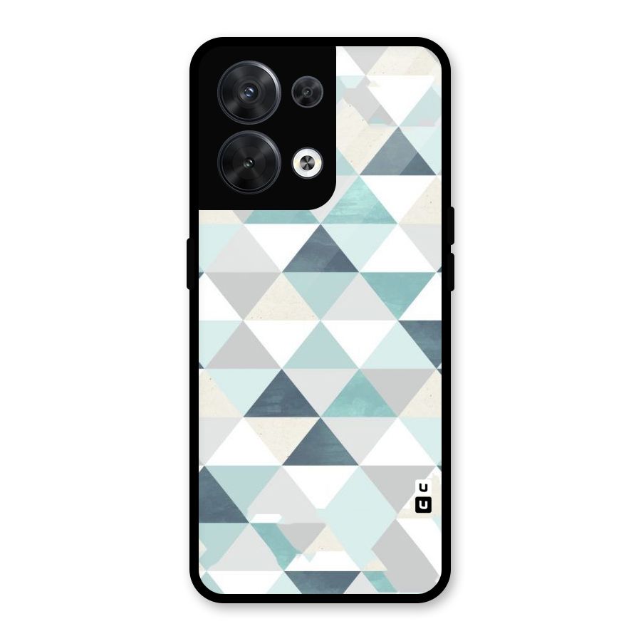 Green And Grey Pattern Glass Back Case for Oppo Reno8 5G