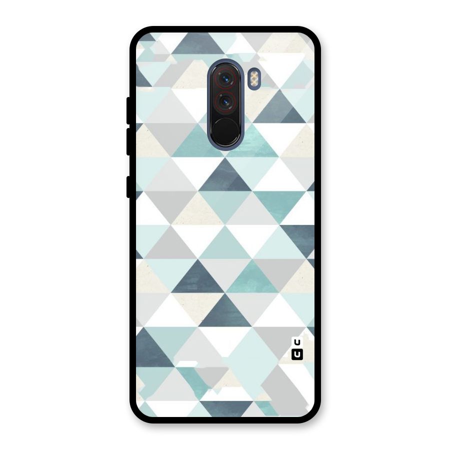 Green And Grey Pattern Glass Back Case for Poco F1