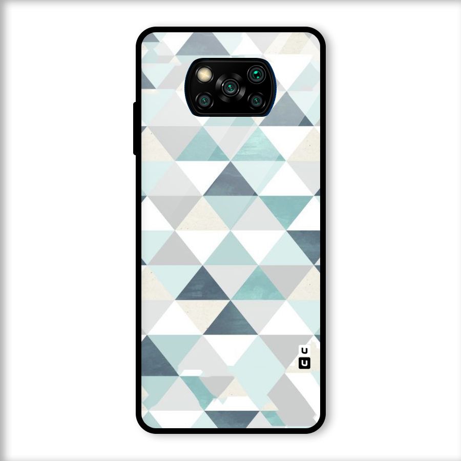 Green And Grey Pattern Glass Back Case for Poco X3