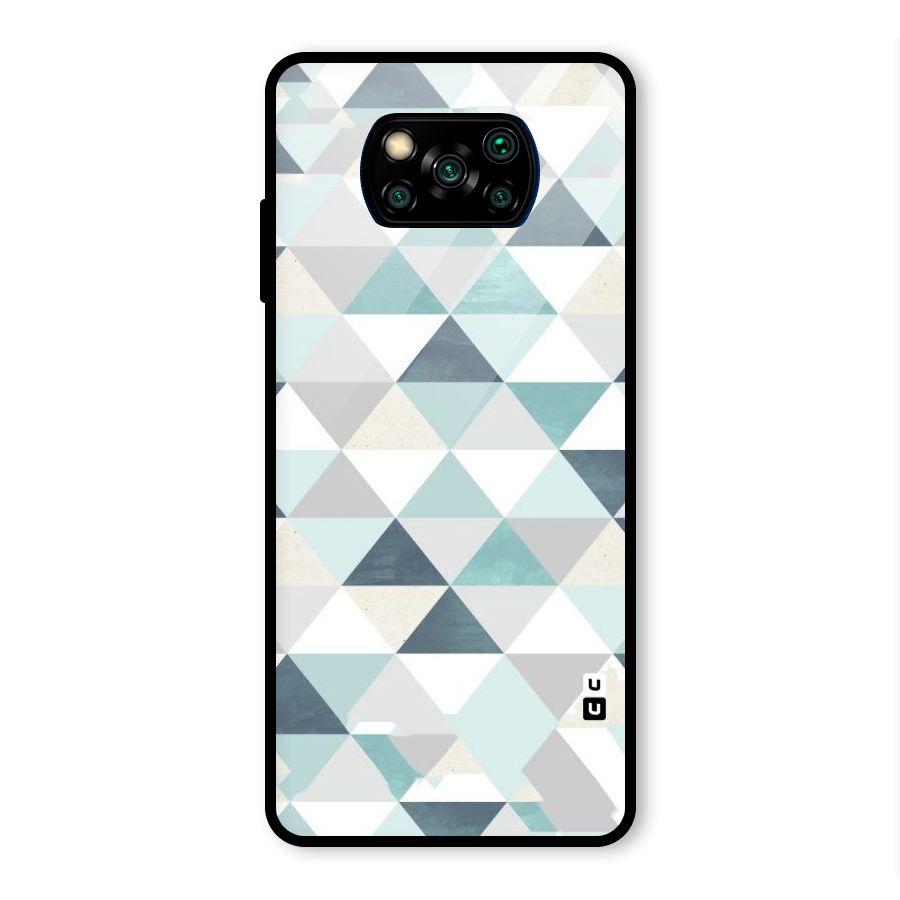 Green And Grey Pattern Glass Back Case for Poco X3 Pro