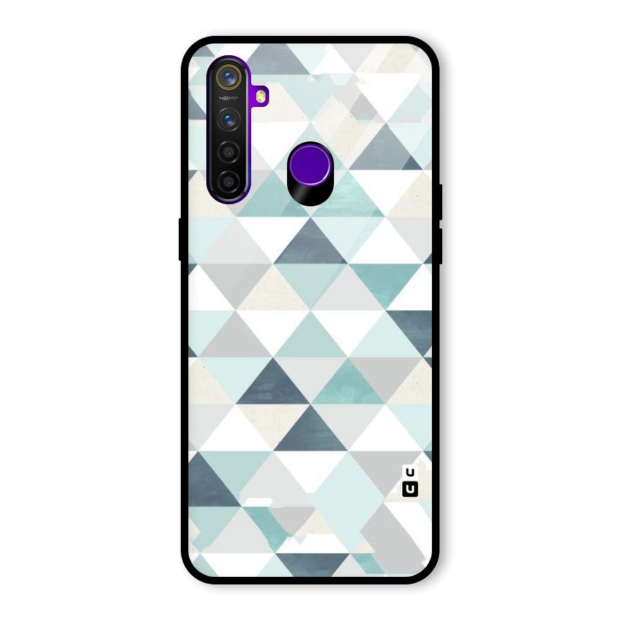 Green And Grey Pattern Glass Back Case for Realme 5 Pro
