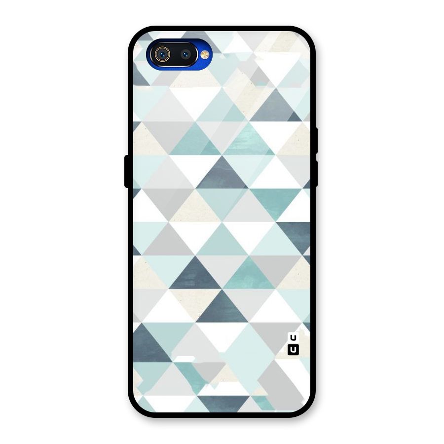 Green And Grey Pattern Glass Back Case for Realme C2