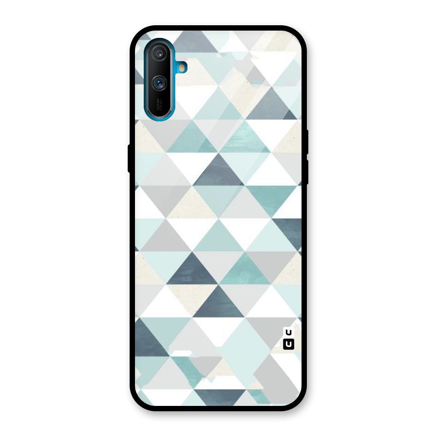 Green And Grey Pattern Glass Back Case for Realme C3
