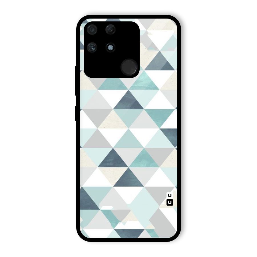 Green And Grey Pattern Glass Back Case for Realme Narzo 50A