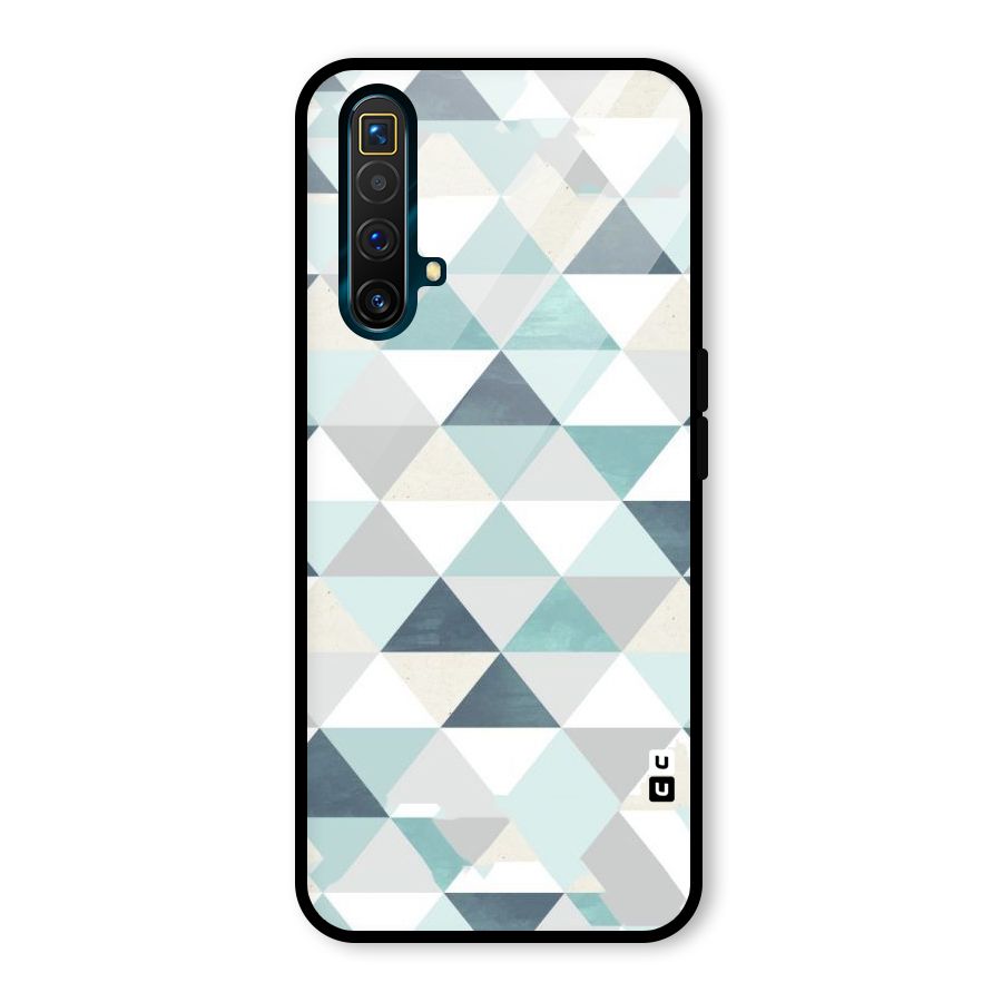 Green And Grey Pattern Glass Back Case for Realme X3