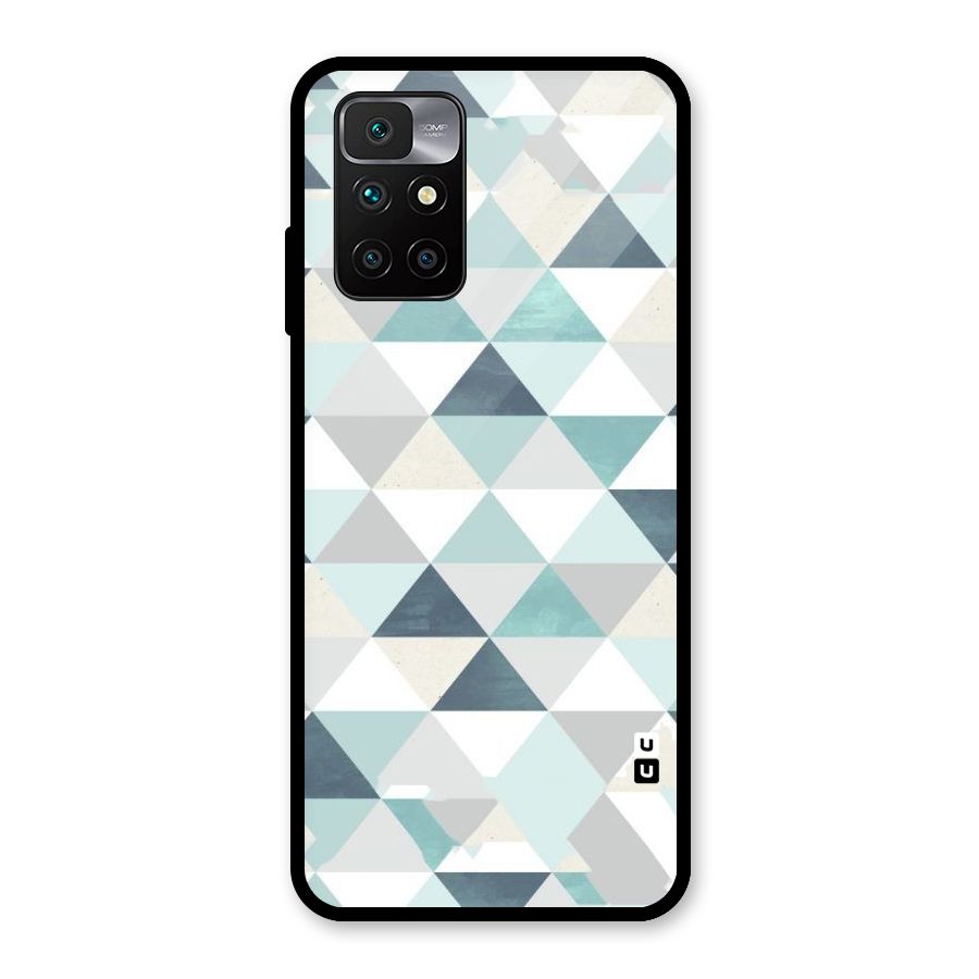Green And Grey Pattern Glass Back Case for Redmi 10 Prime