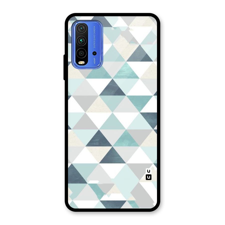 Green And Grey Pattern Glass Back Case for Redmi 9 Power