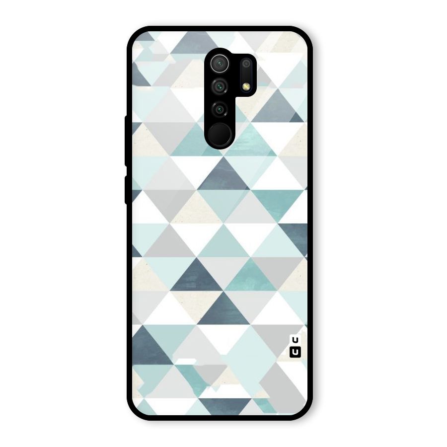Green And Grey Pattern Glass Back Case for Redmi 9 Prime
