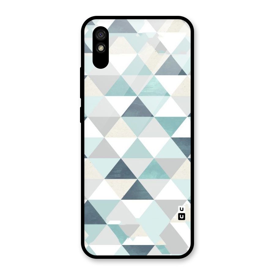 Green And Grey Pattern Glass Back Case for Redmi 9i