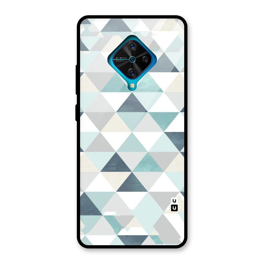 Green And Grey Pattern Glass Back Case for Vivo S1 Pro