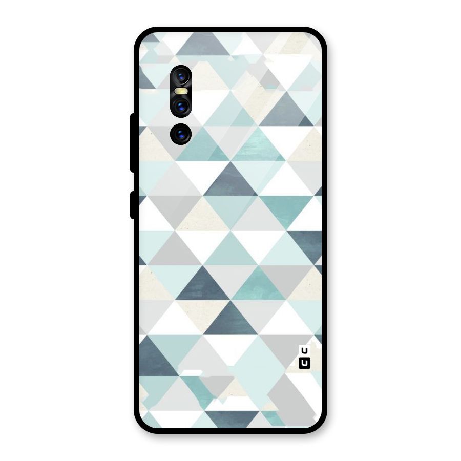 Green And Grey Pattern Glass Back Case for Vivo V15 Pro