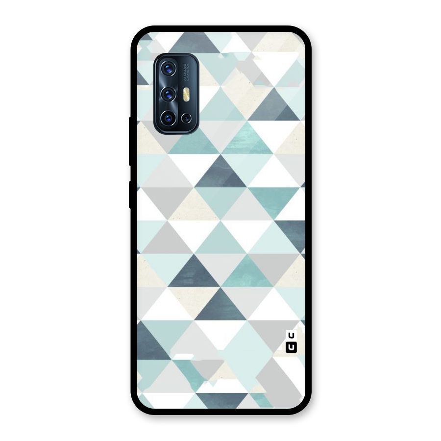 Green And Grey Pattern Glass Back Case for Vivo V17
