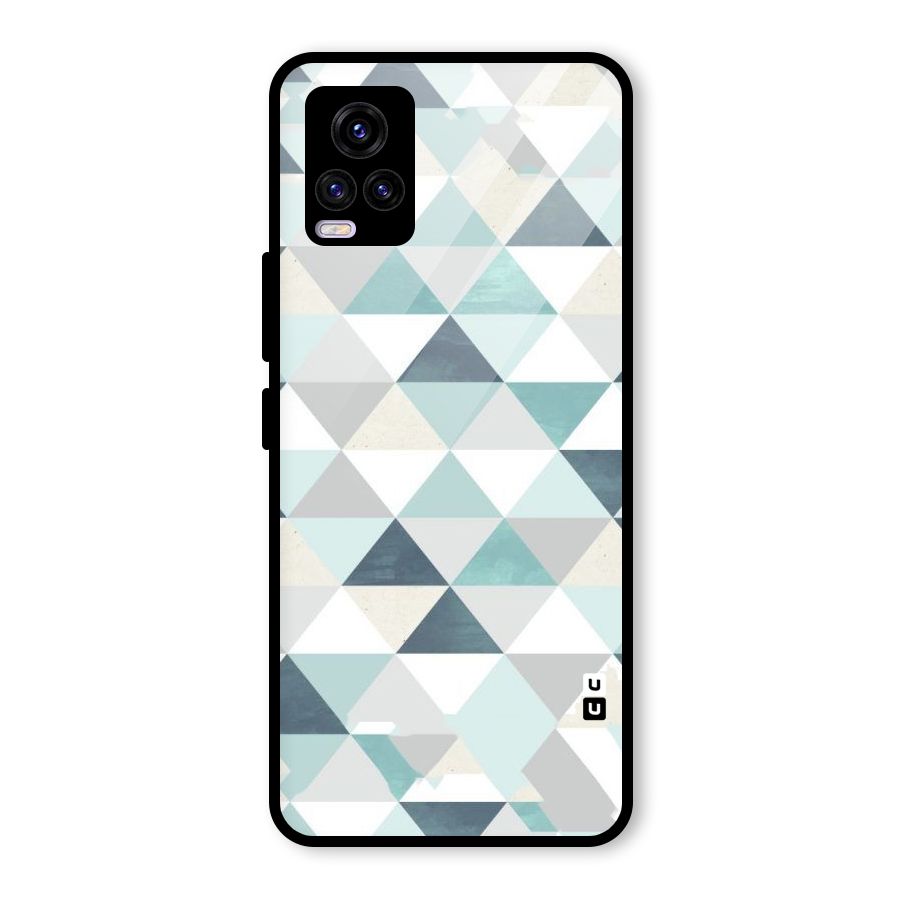 Green And Grey Pattern Glass Back Case for Vivo V20