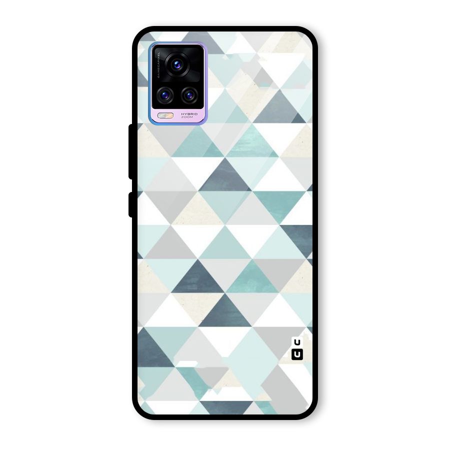 Green And Grey Pattern Glass Back Case for Vivo V20 Pro