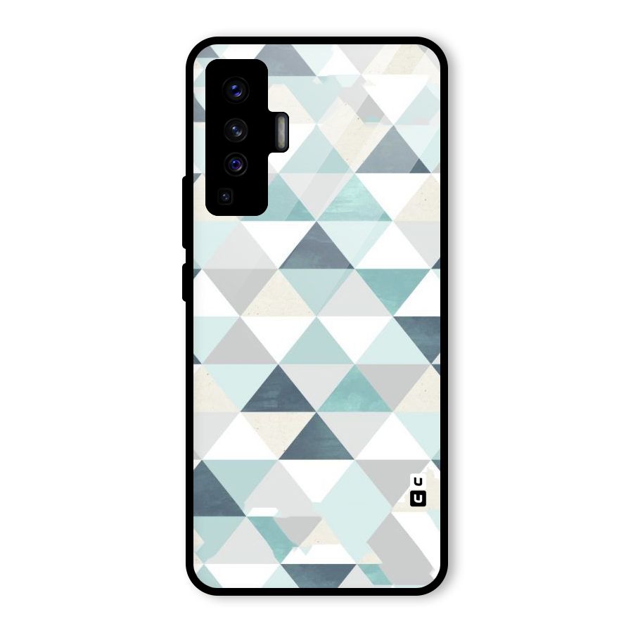 Green And Grey Pattern Glass Back Case for Vivo X50