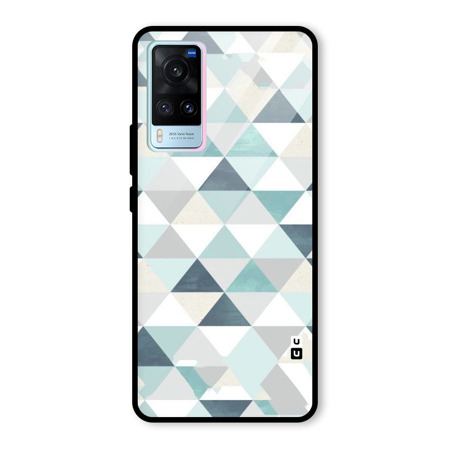 Green And Grey Pattern Glass Back Case for Vivo X60