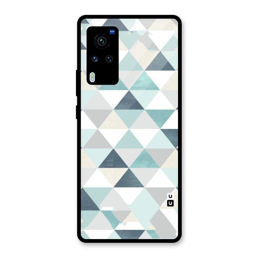 Green And Grey Pattern Glass Back Case for Vivo X60 Pro
