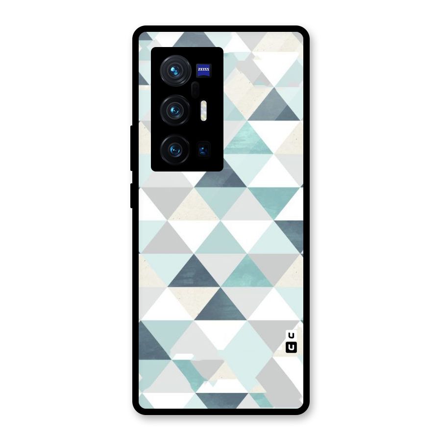 Green And Grey Pattern Glass Back Case for Vivo X70 Pro Plus