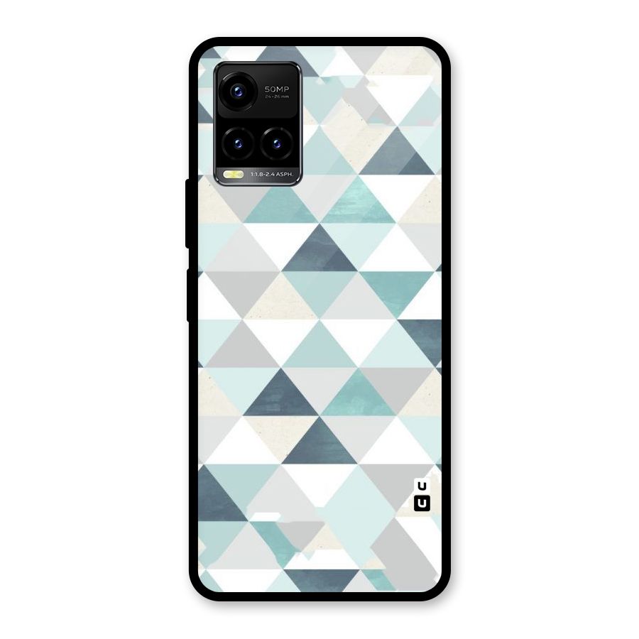 Green And Grey Pattern Glass Back Case for Vivo Y21T