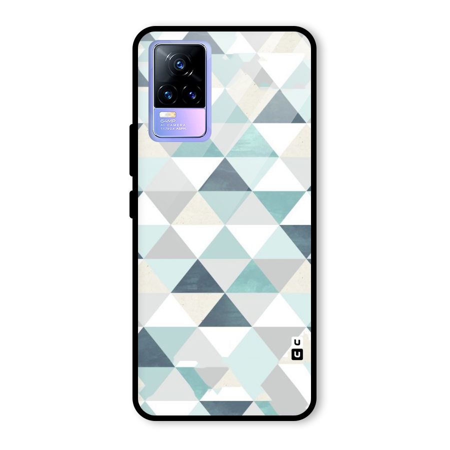 Green And Grey Pattern Glass Back Case for Vivo Y73