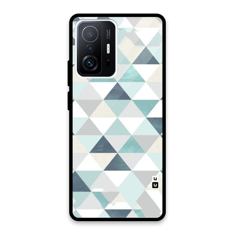 Green And Grey Pattern Glass Back Case for Xiaomi 11T Pro