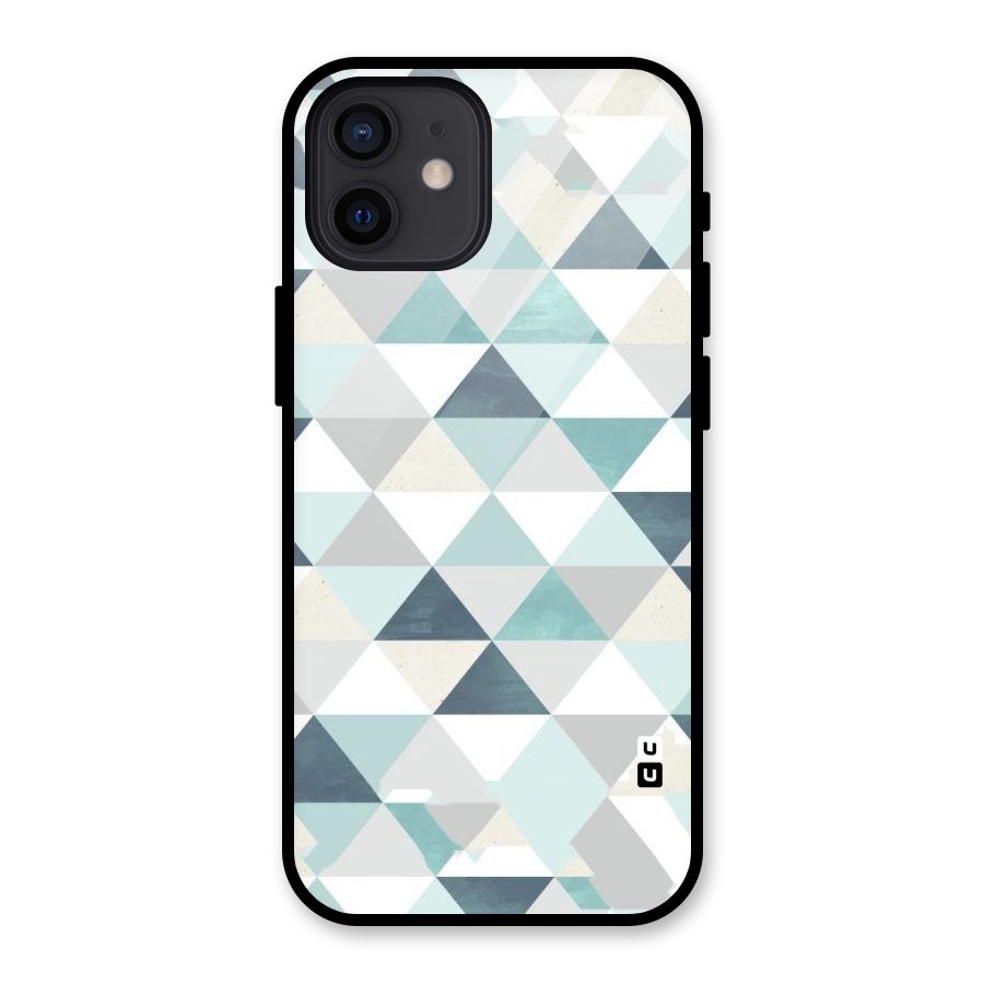 Green And Grey Pattern Glass Back Case for iPhone 12