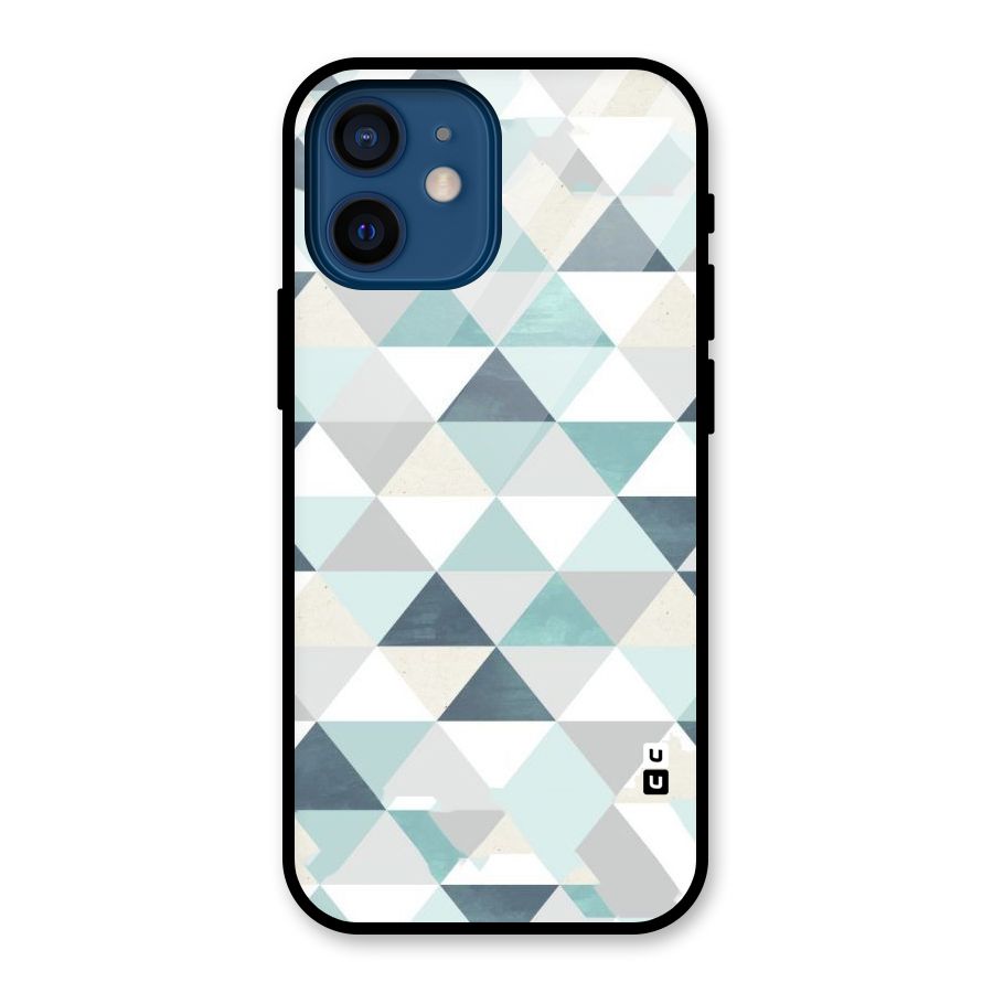 Green And Grey Pattern Glass Back Case for iPhone 12 Mini