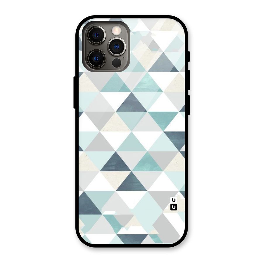 Green And Grey Pattern Glass Back Case for iPhone 12 Pro