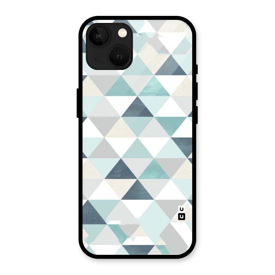 Green And Grey Pattern Glass Back Case for iPhone 13