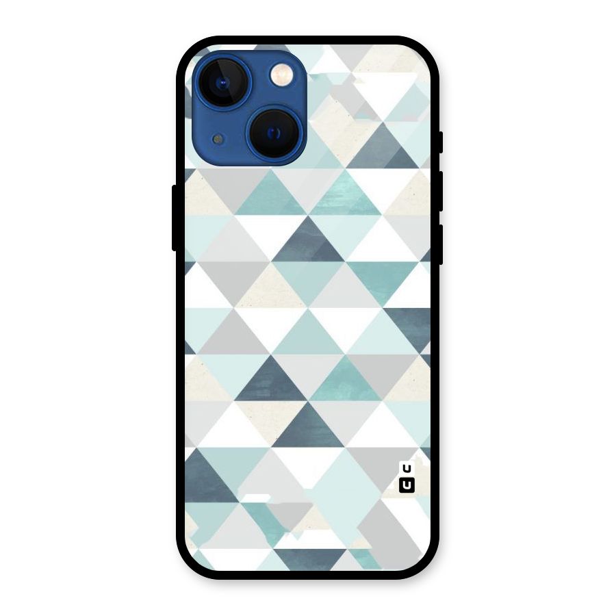 Green And Grey Pattern Glass Back Case for iPhone 13 Mini