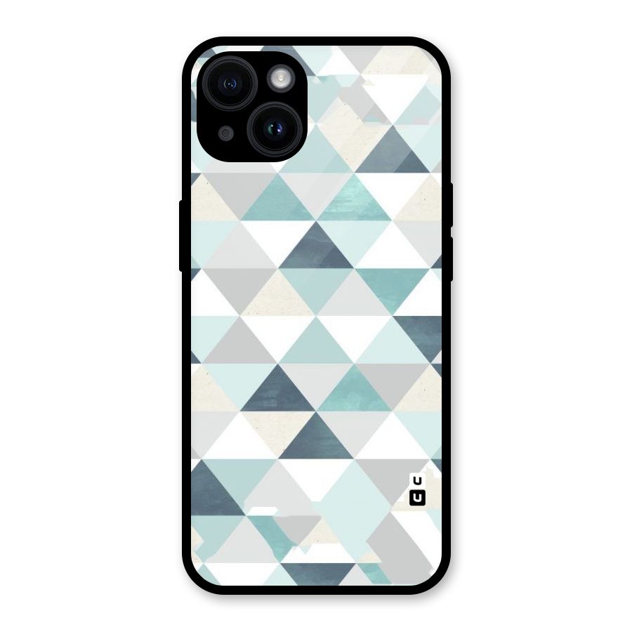 Green And Grey Pattern Glass Back Case for iPhone 14