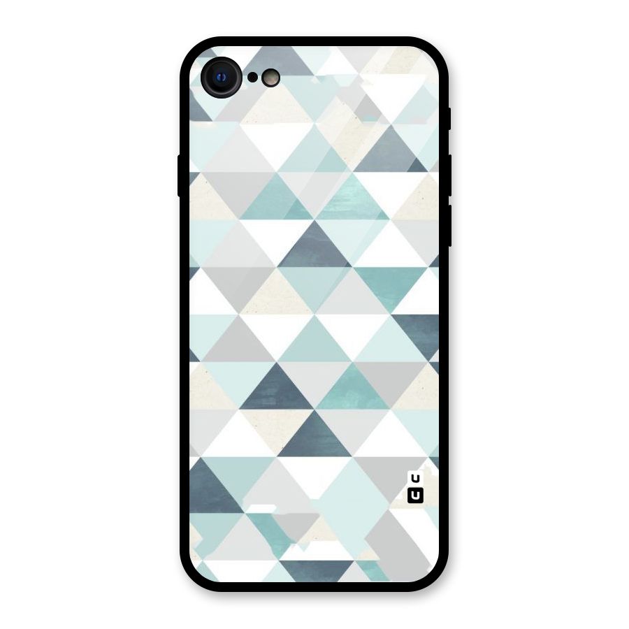Green And Grey Pattern Glass Back Case for iPhone SE 2022