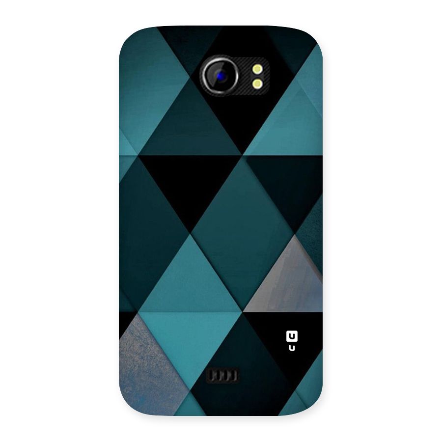 Green Black Shapes Back Case for Micromax Canvas 2 A110