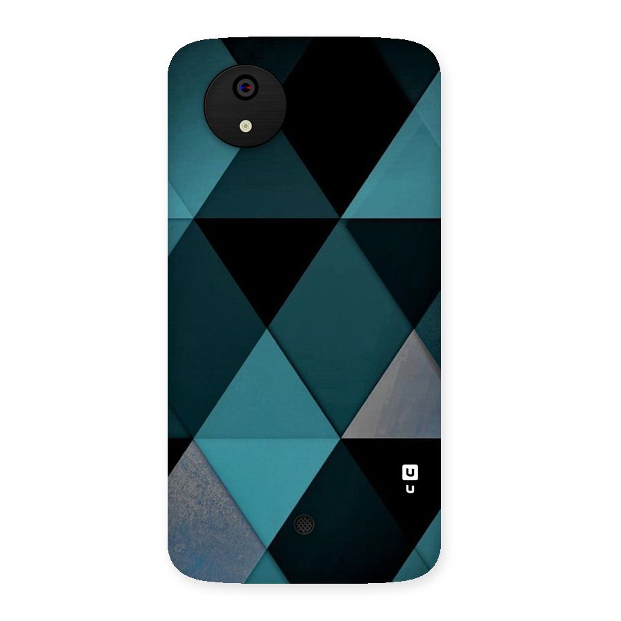 Green Black Shapes Back Case for Micromax Canvas A1