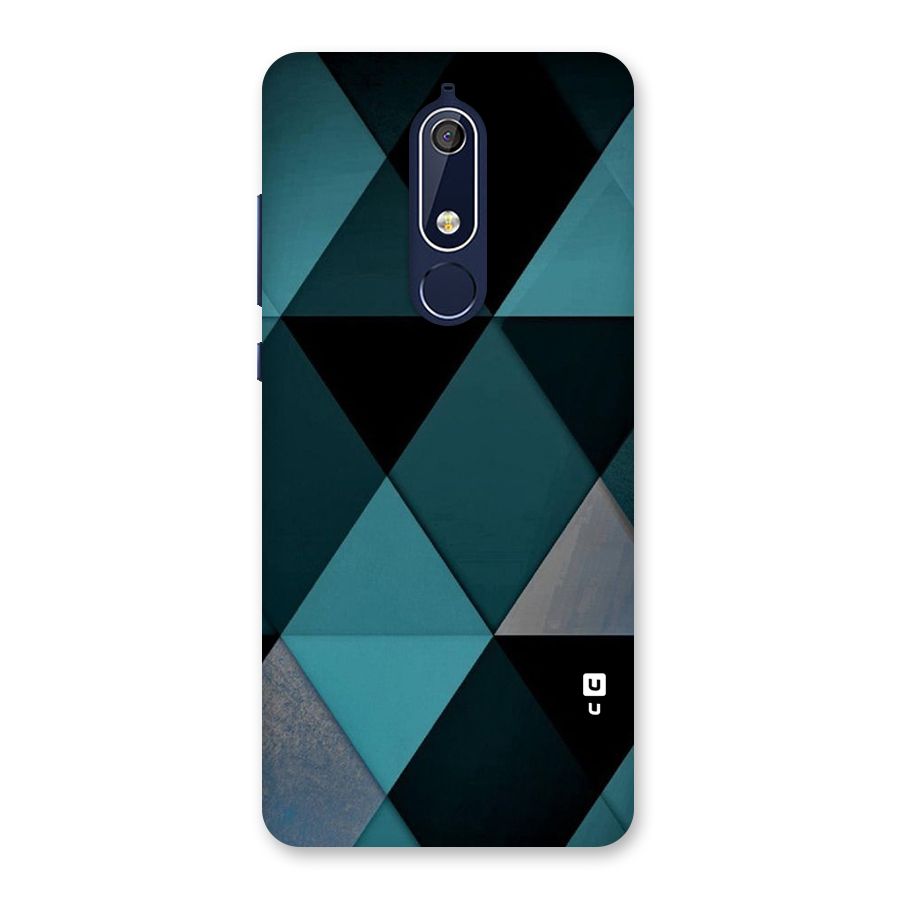 Green Black Shapes Back Case for Nokia 5.1