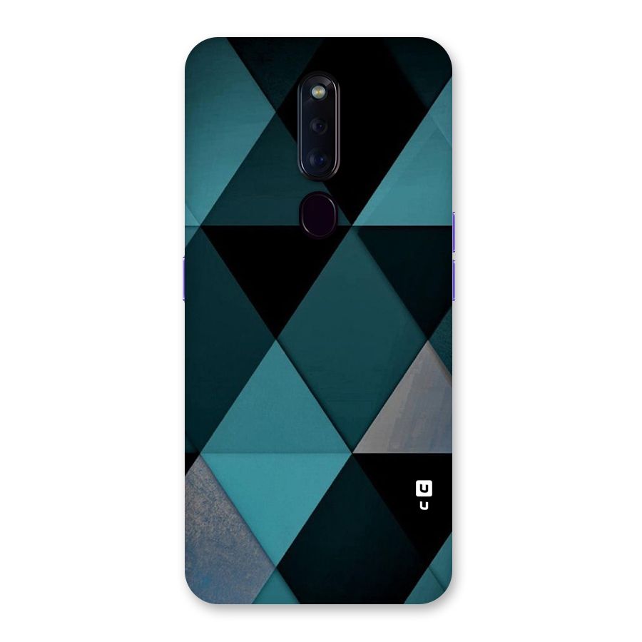 Green Black Shapes Back Case for Oppo F11 Pro