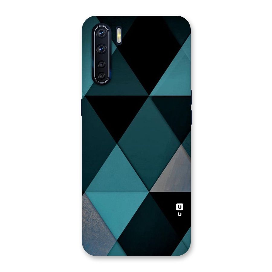 Green Black Shapes Back Case for Oppo F15