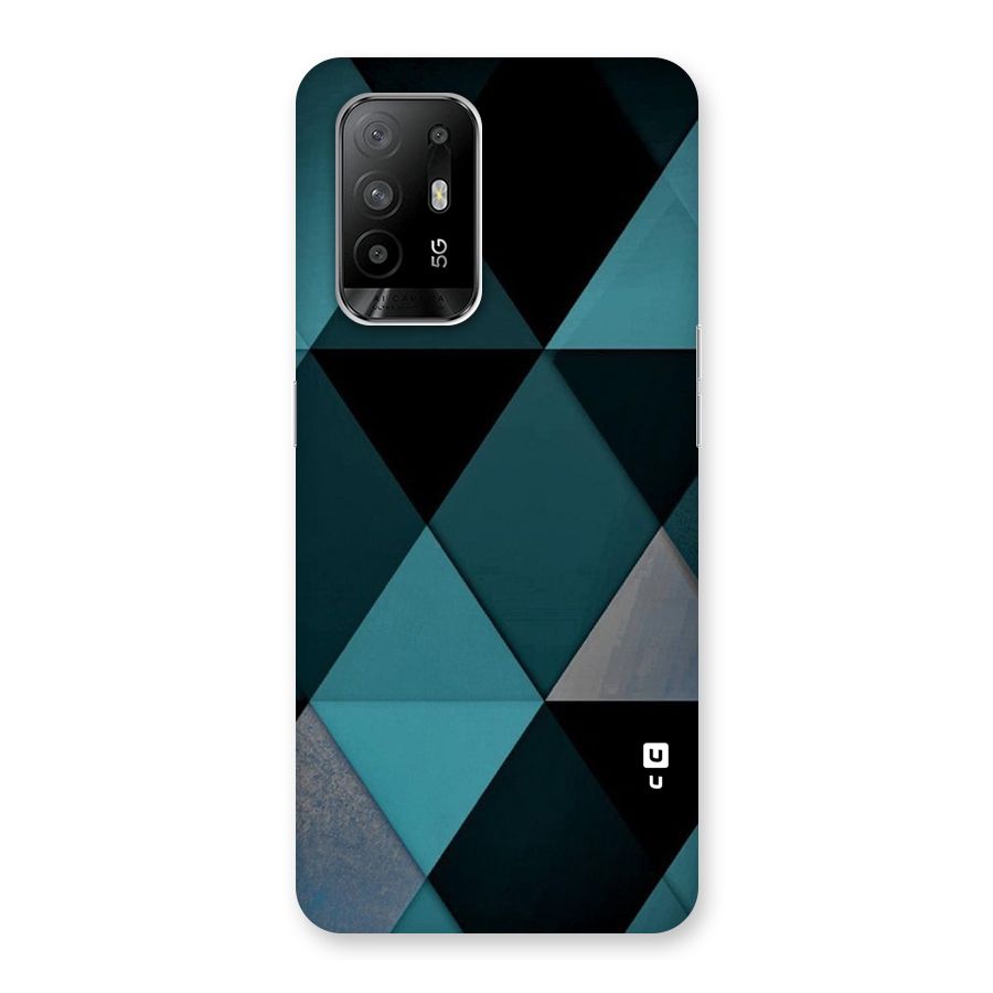 Green Black Shapes Back Case for Oppo F19 Pro Plus 5G