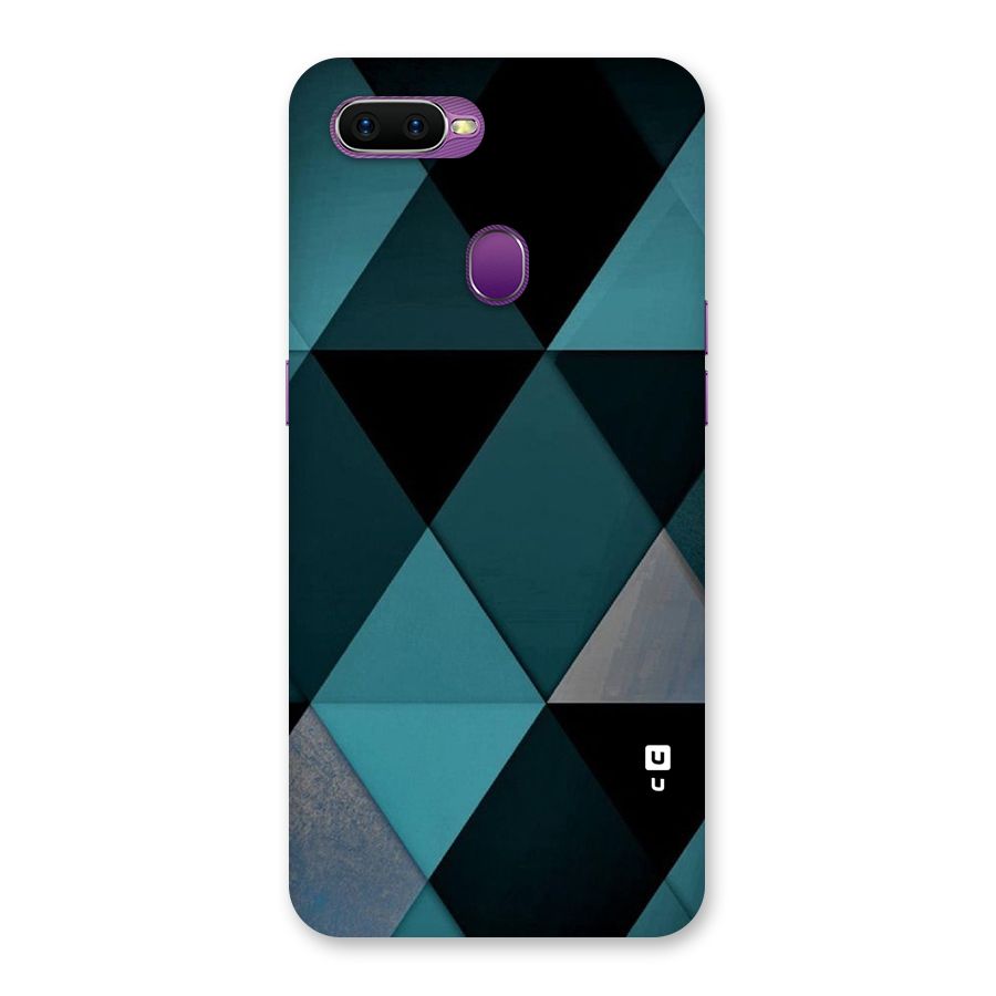 Green Black Shapes Back Case for Oppo F9