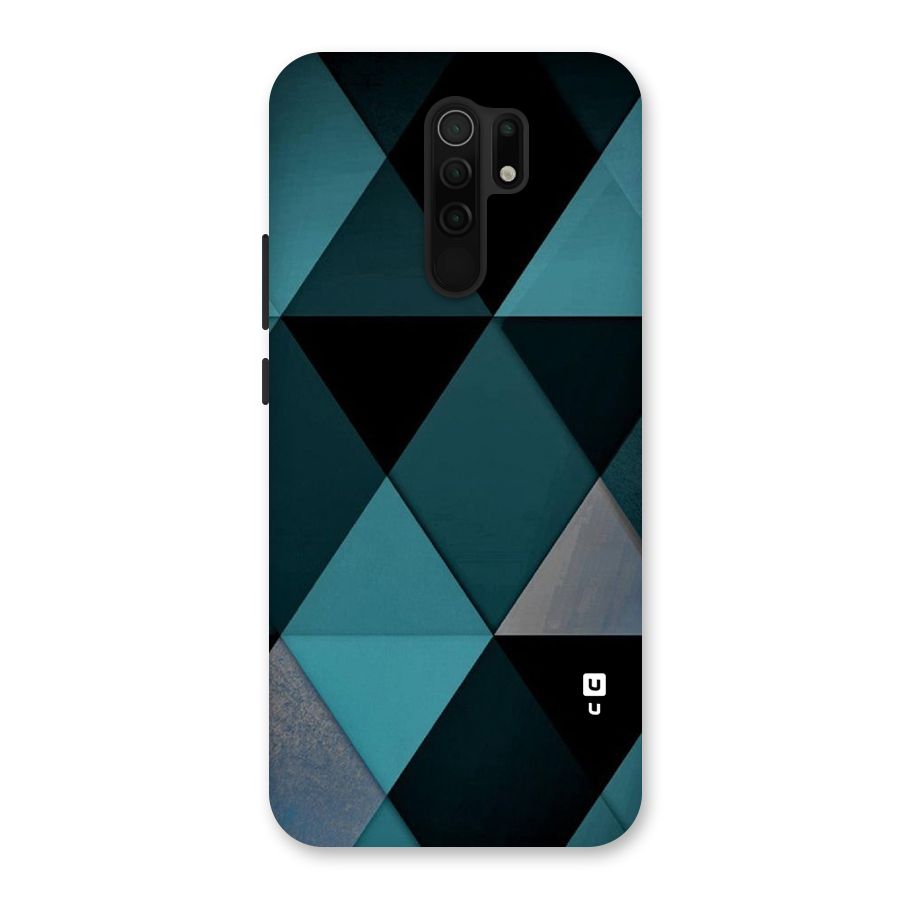 Green Black Shapes Back Case for Redmi 9 Prime