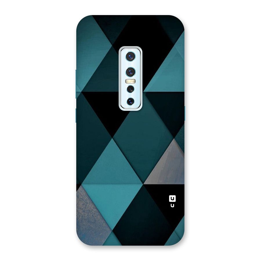 Green Black Shapes Back Case for Vivo V17 Pro