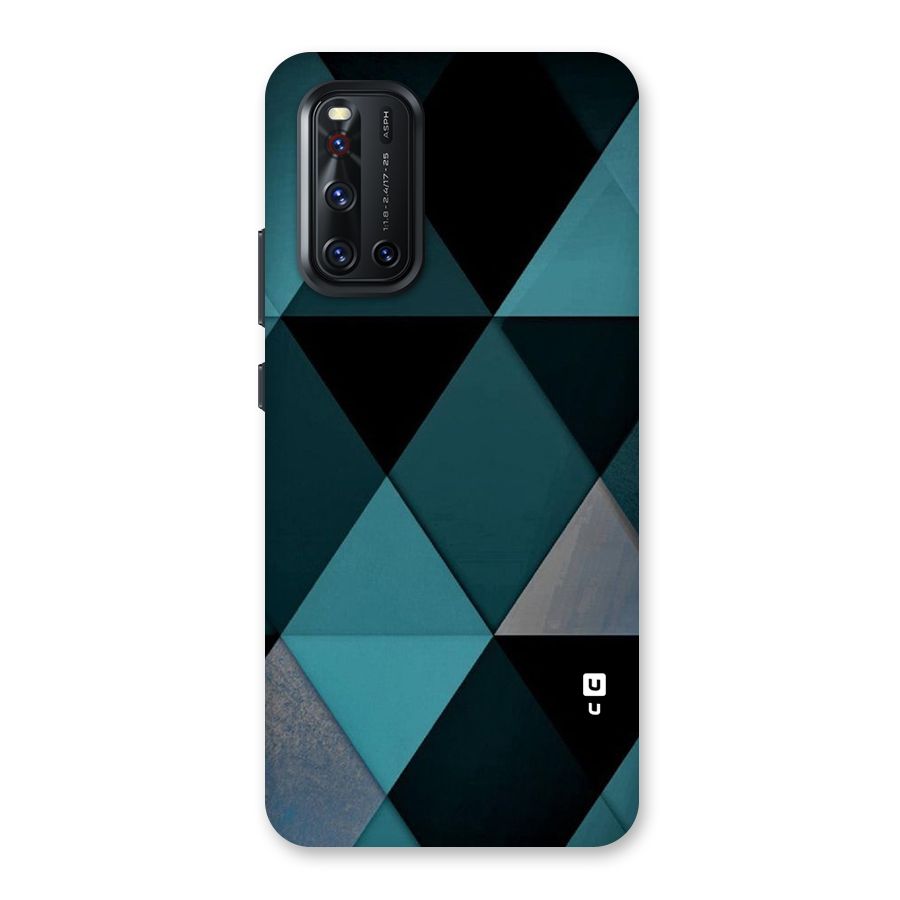 Green Black Shapes Back Case for Vivo V19