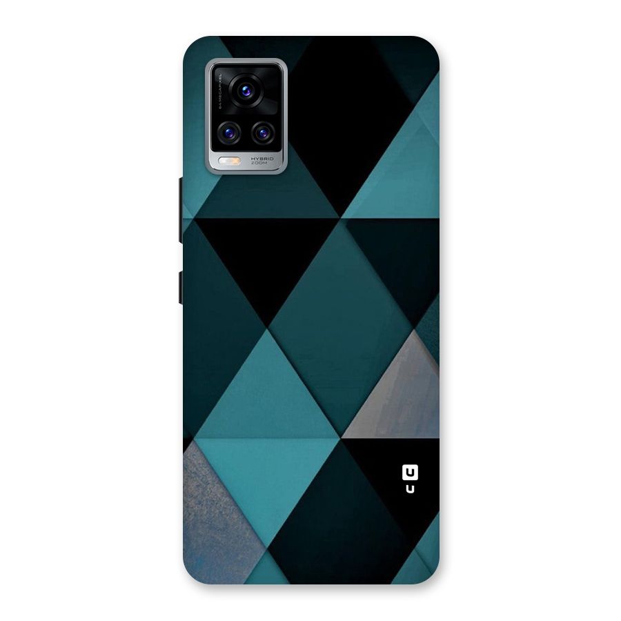 Green Black Shapes Back Case for Vivo V20 Pro