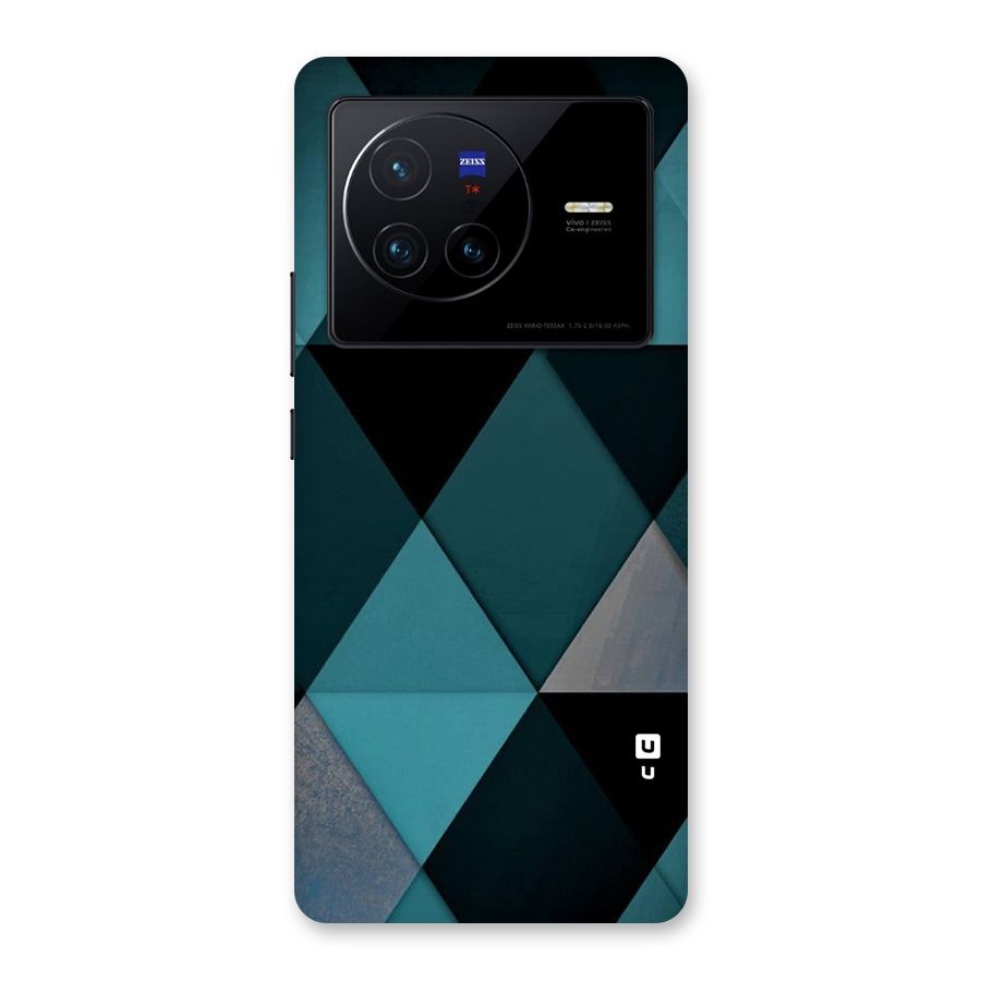 Green Black Shapes Back Case for Vivo X80