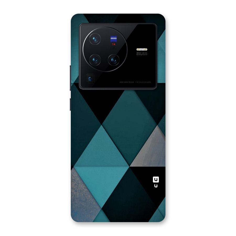 Green Black Shapes Back Case for Vivo X80 Pro