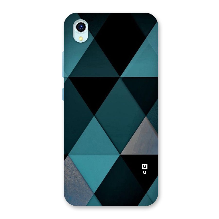 Green Black Shapes Back Case for Vivo Y1s