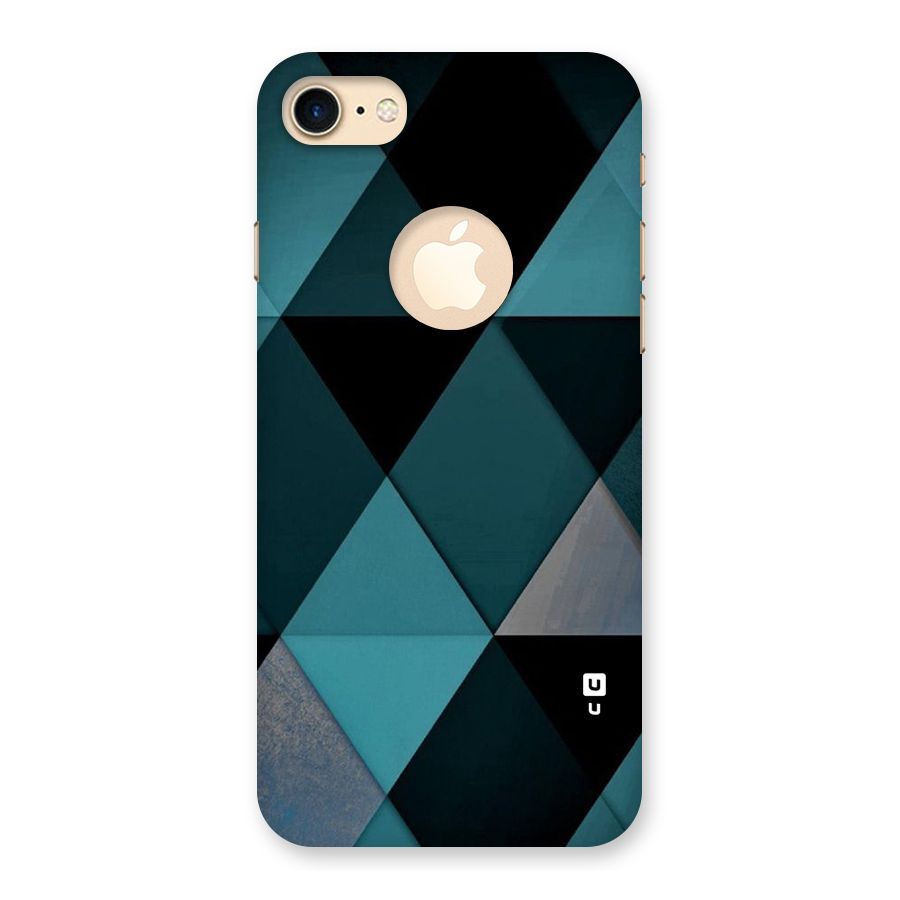 Green Black Shapes Back Case for iPhone 7 Logo Cut