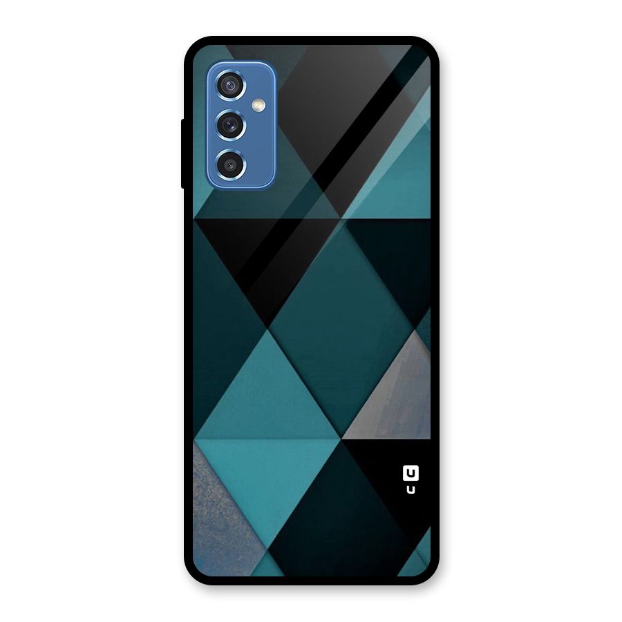 Green Black Shapes Glass Back Case for Galaxy M52 5G
