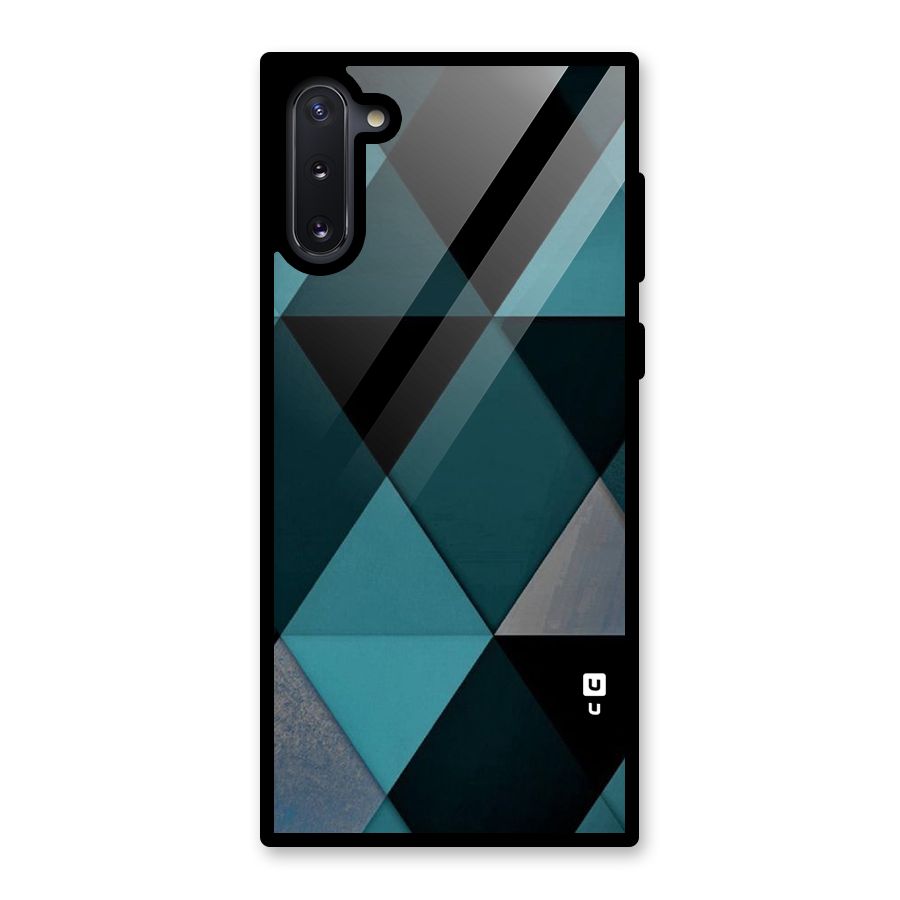 Green Black Shapes Glass Back Case for Galaxy Note 10